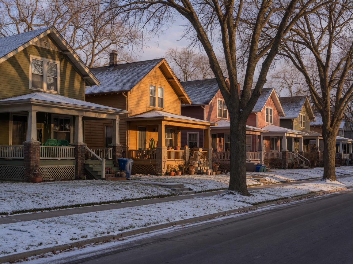 South Minneapolis bungalows in late-winter light